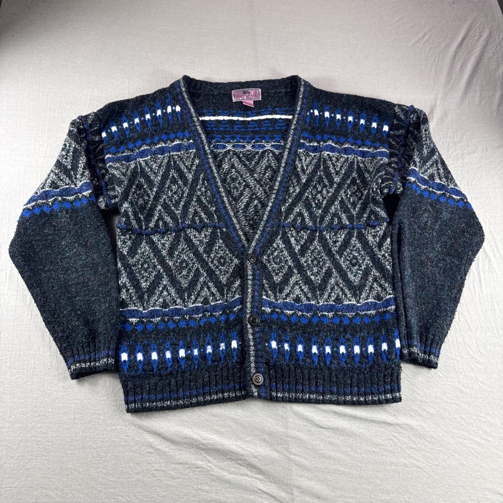 Vintage Concrete Cardigan Mens L Button Up Sweatshirt Grandpa Sweater Money 90s